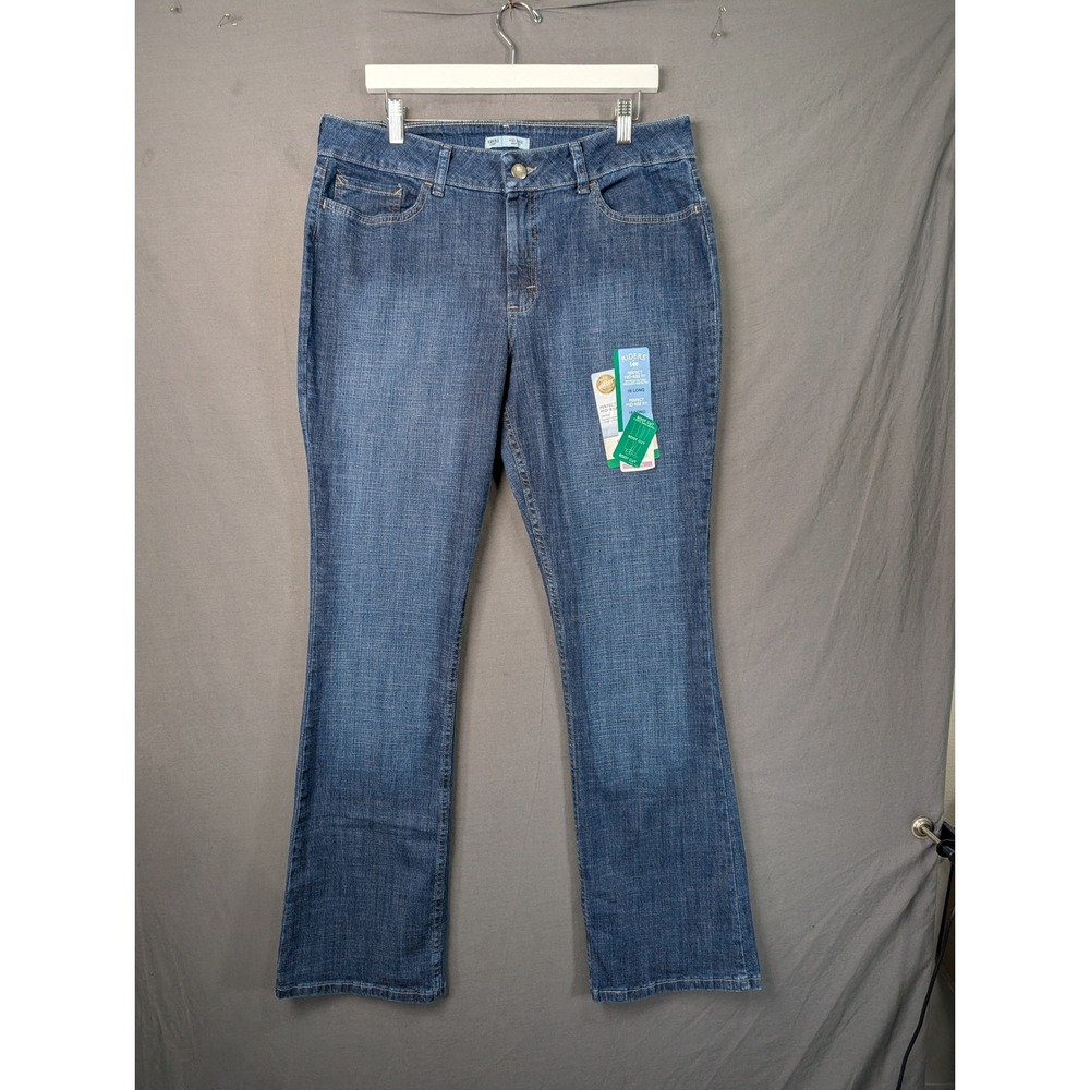 Riders by Lee Womens Blue Mid Rise Bootcut Jeans 16 Long 13050H6